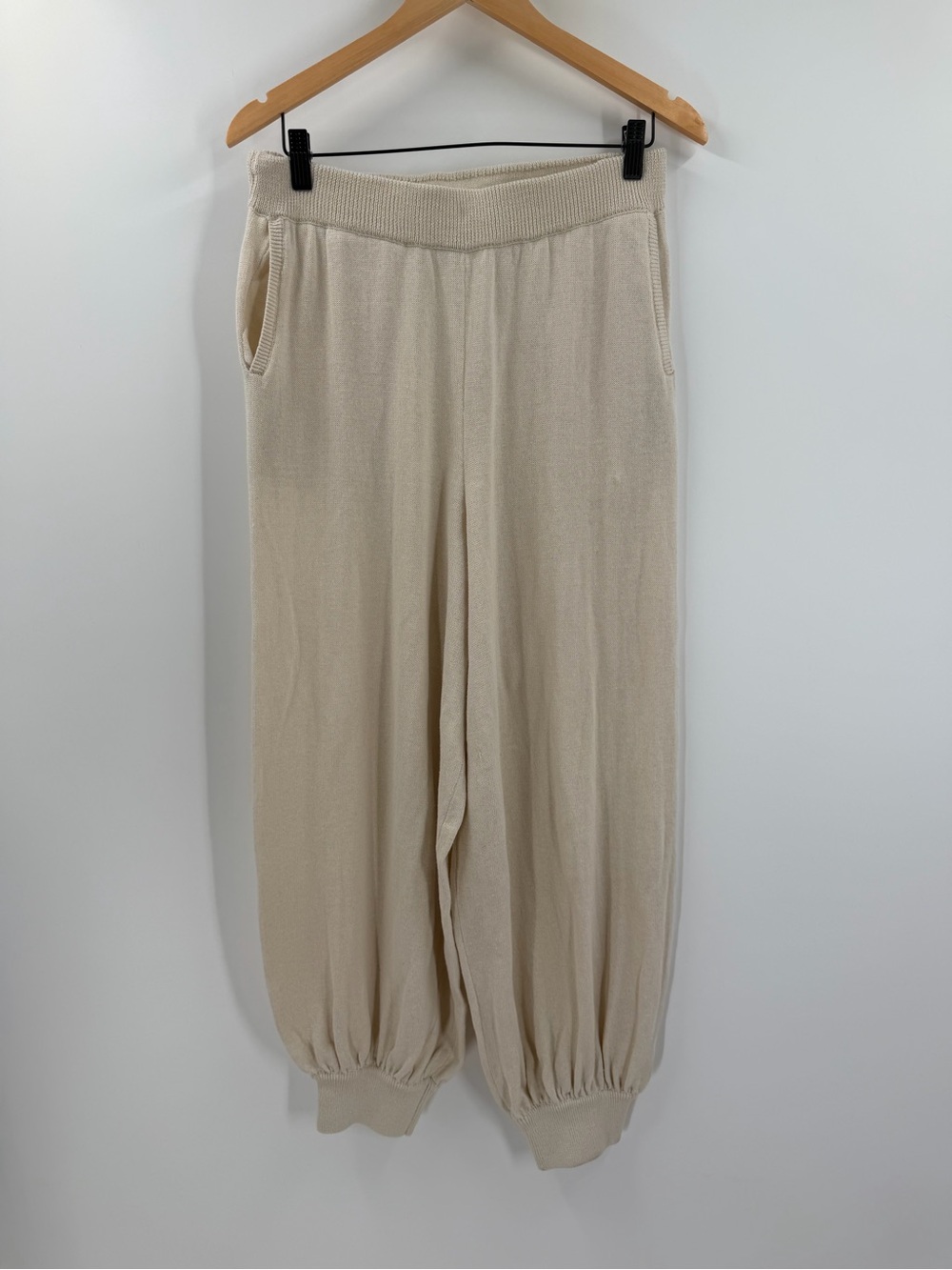 Free People Beach Ballon Knit Cream Pants Women’s Size L